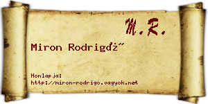 Miron Rodrigó névjegykártya